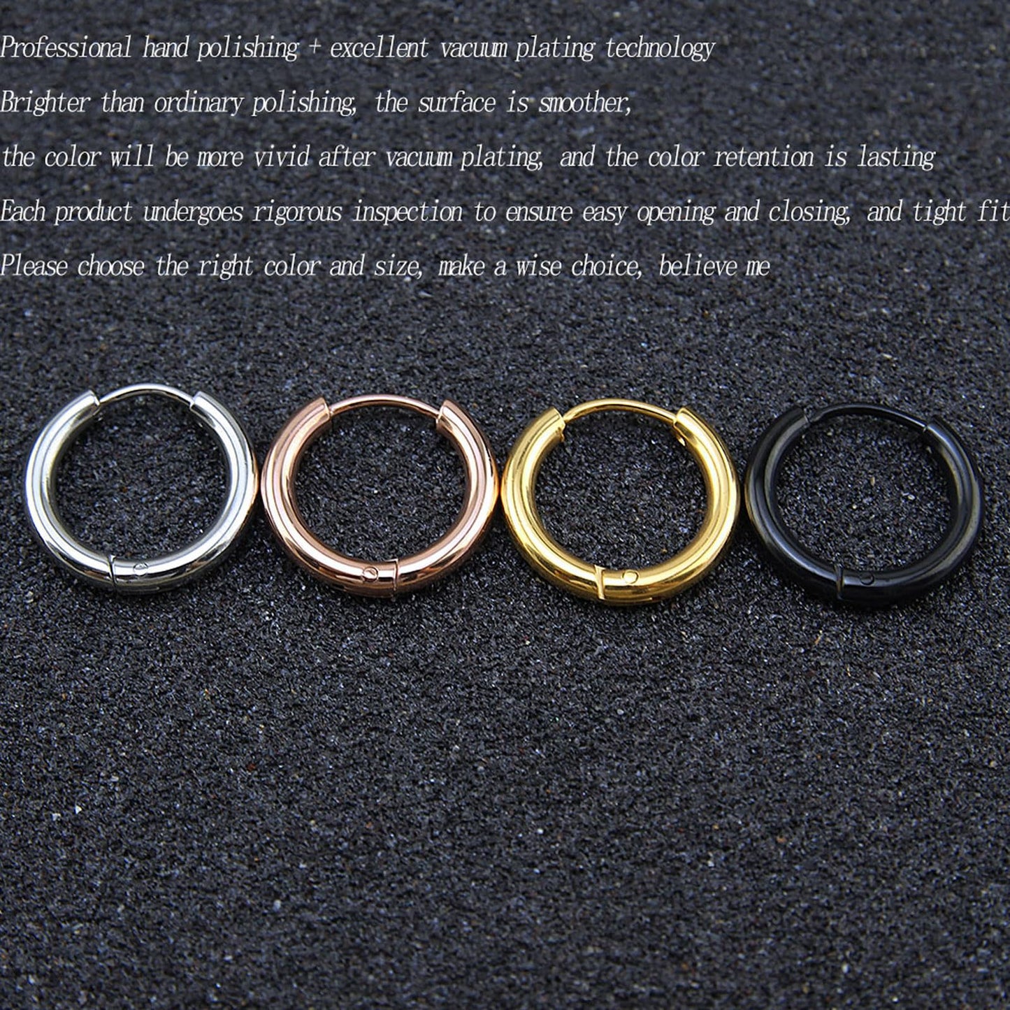 316L Surgical Stainless Steel Huggie Hoop Earrings 14mm Gold Hypoallergenic Earrings Hoop Cartilage Helix Lobes Hinged Sleeper Earrings For Men Women(F01:14mm Gold(THK 2.0mm))