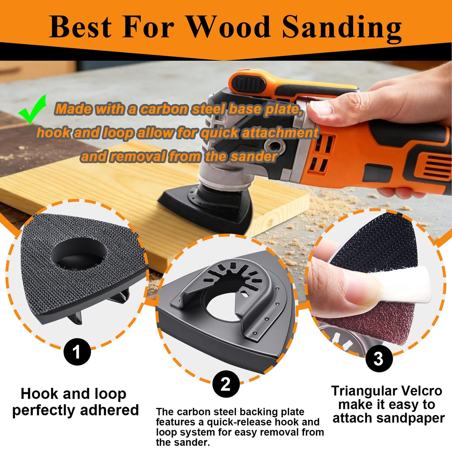 272Pcs Oscillating Tool Sanding Pads Kit 4Pcs Triangle Sanding Pads and 4Pcs Finger Sanding Pad 110Pcs Sandpaper Grit(60-320)Fit for Finishing Wood Plaster Metal Leather Compatible with Multiple Tools