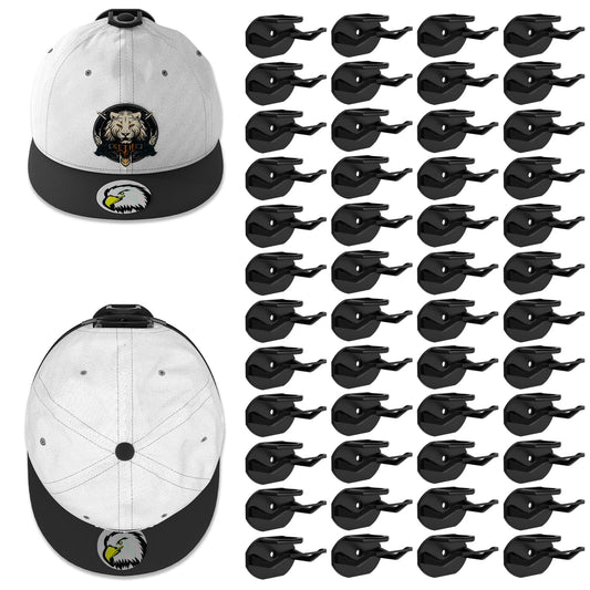 22 Pack Adhesive Hat Hooks for Wall, Super Strong Hat Rack for Baseball Caps, Hat Organizer Display for Home Decor, Hat Hangers Holder for Wall, Door, Closet, No Drilling - USA Patented (Black)