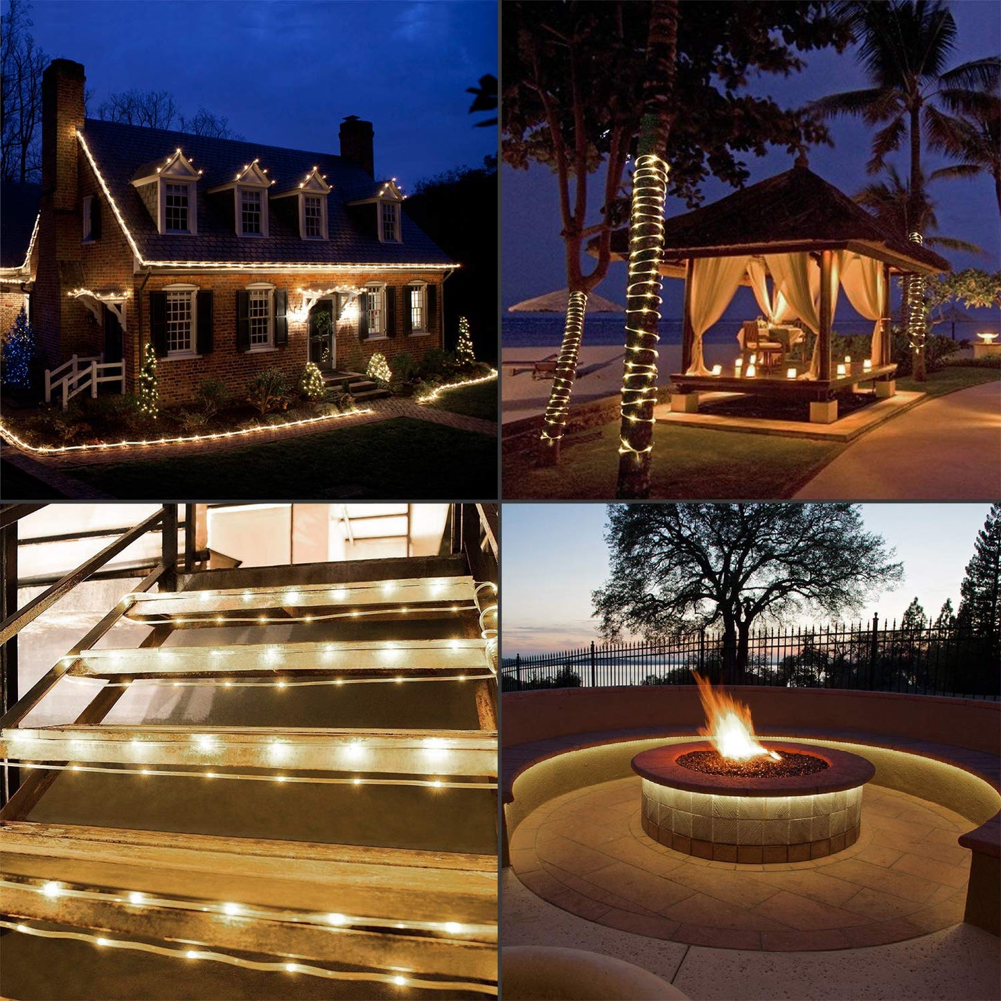 Areful LED Rope Lights, 16.4ft Waterproof Connectable Strip Lighting, 3000K Soft White, Indoor Outdoor Mood Lighting for Home Christmas Holiday Garden Patio Party Decoration