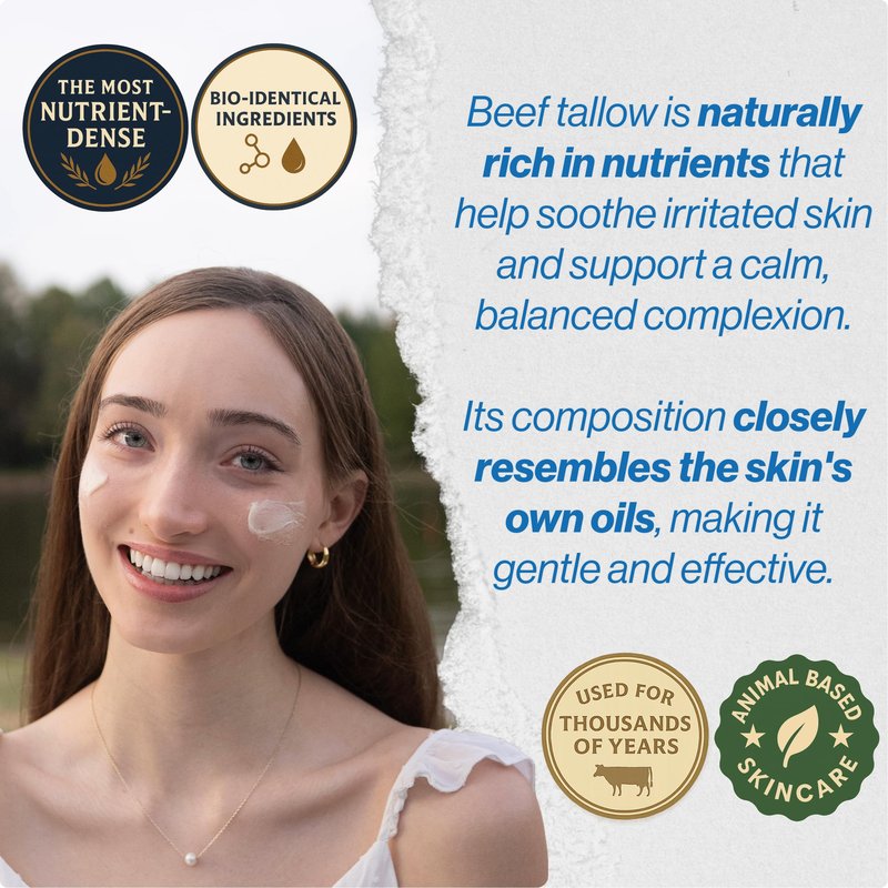 COW GUYS | Original, Tallow Balm For Face, Grass Fed Tallow For Skin, Beef Tallow Face Cream, Face Tallow, Essential Oil Cream, Moderate, Cold Pressed, Sweet Almond Oil, Natural Skincare