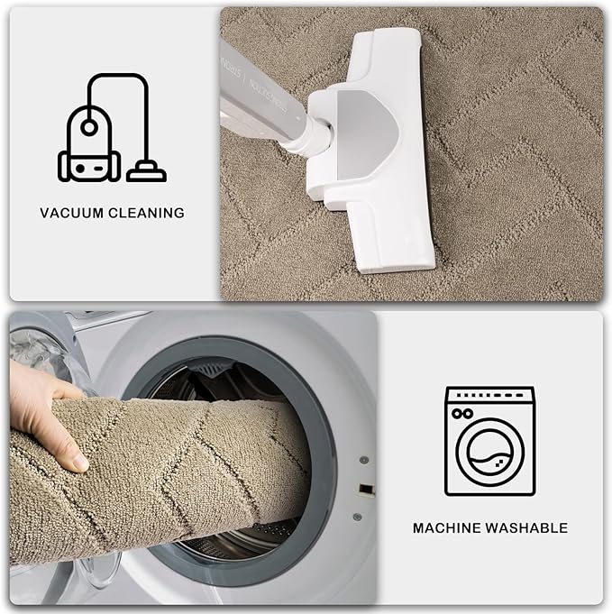 PURRUGS Dirt Trapping Door Mat 36" x 36", Non-Slip Machine Washable Entry Rug, Dog Doormat, Indoor Front Door Mat, Super Absorbent Entryway Rug for Muddy Shoes & Paws, Taupe