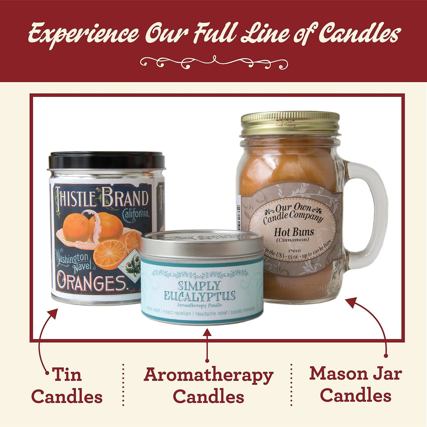 Our Own Candle Company Baby Powder Scented Mason Jar Candle, 100 Hour Burn Time, 13 Ounces