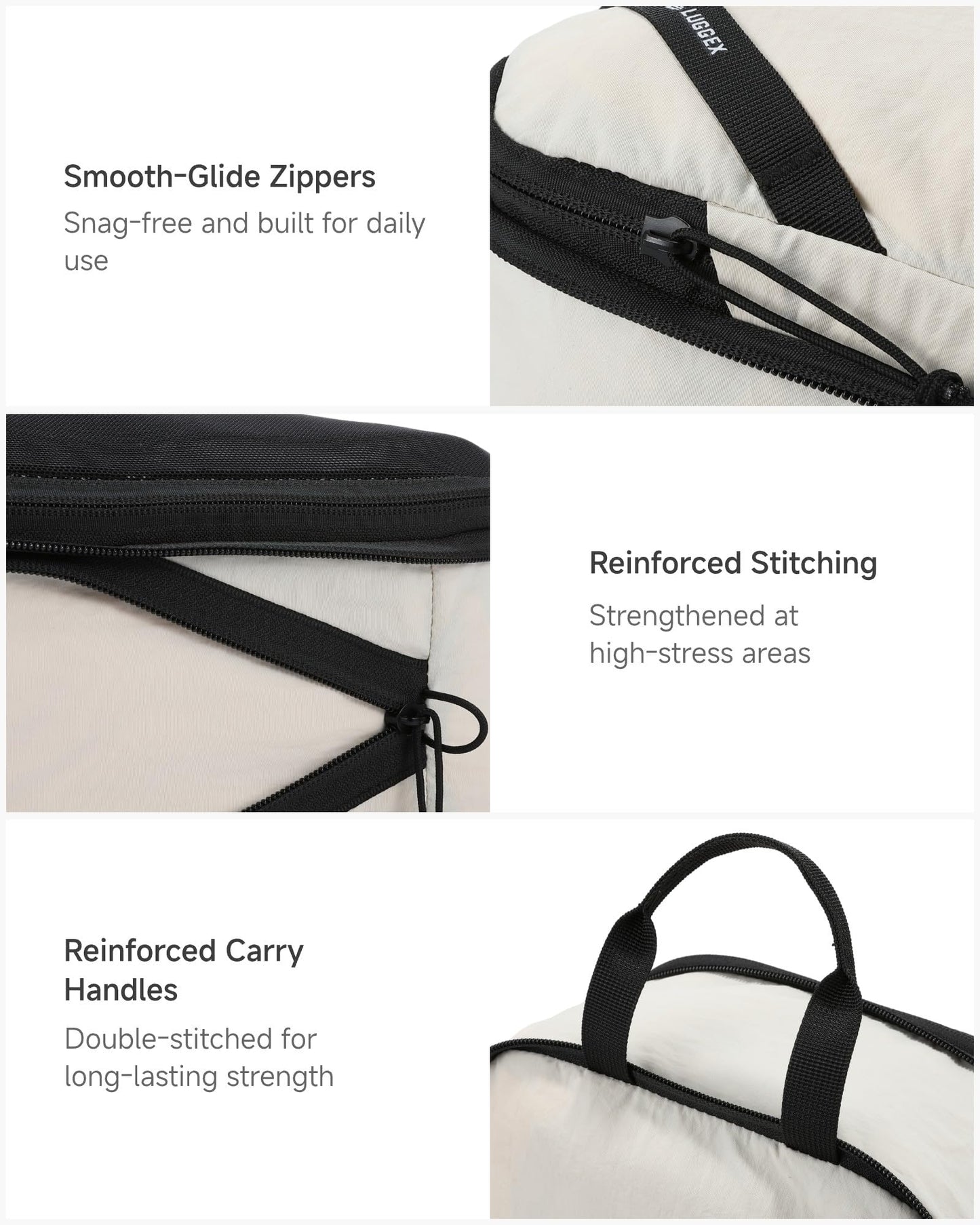 LUGGEX Underseat Carry On Luggage and 6 Set Packing Cubes Bundle – Travel Essentials