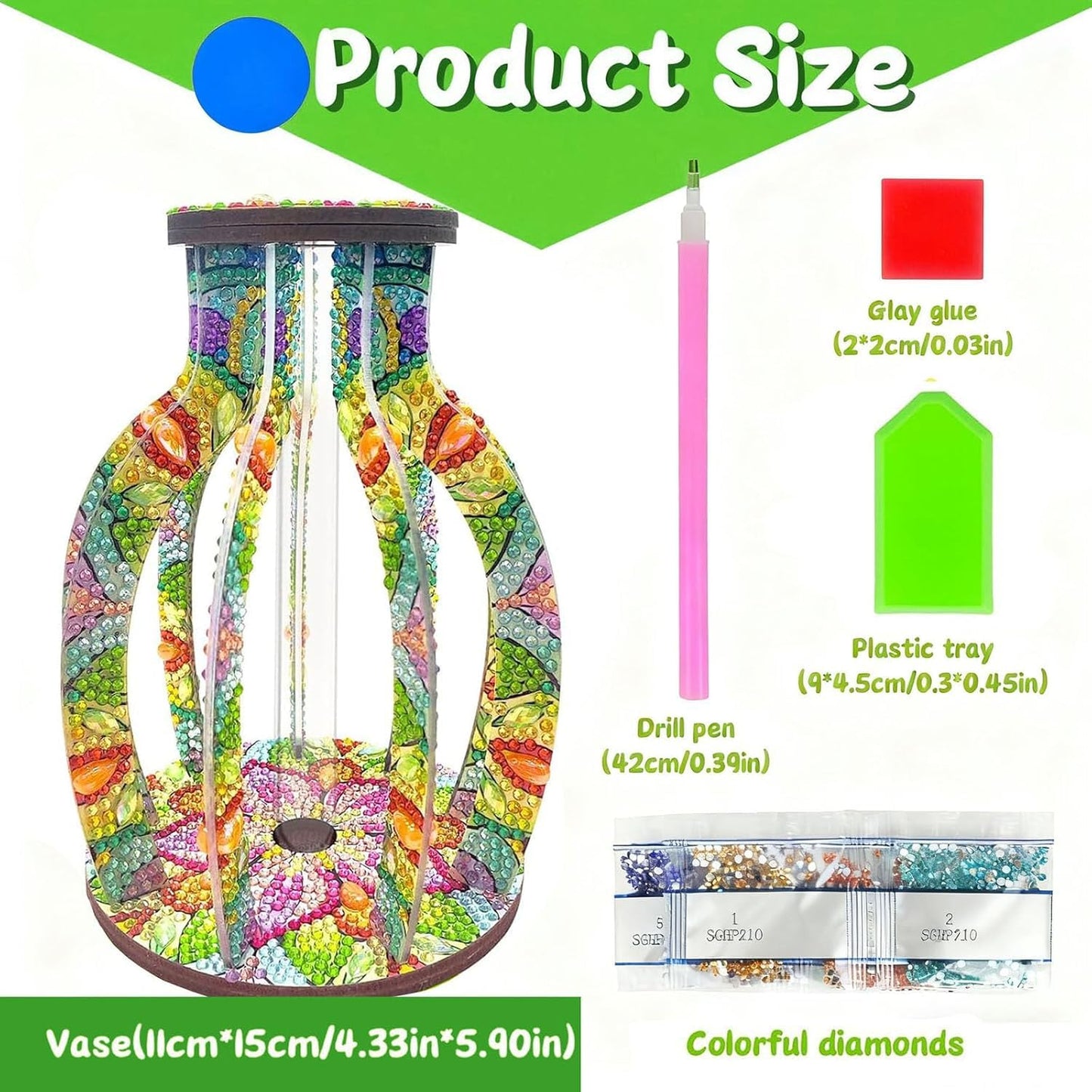 Diamond Art Kits for Adults,5D DIY Vase Flowers Spring Painting Kit Full Drill Gem Art with Painting Kits Creative Diamond Dots for Weddings Living Room Home Decor Coffee Desktop Female Gifts,Purple