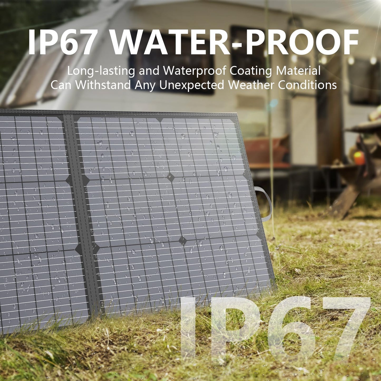 Solar Charger 110W Portable Solar Panel, IP67 Waterproof Foldable Solar Panel kit with 20V Output, 23.5% Efficiency Module for Outdoor Camping, Portable Power Station, Laptops, Motorhome, RV