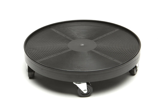 16" Rolling Plant Caddy with Wheels, Heavy Duty Plant Pot Stand with Casters & Locking Wheel, Indoor Outdoor Planter Base for Pots, Round Plant Tray, Black, Supports 500 lbs