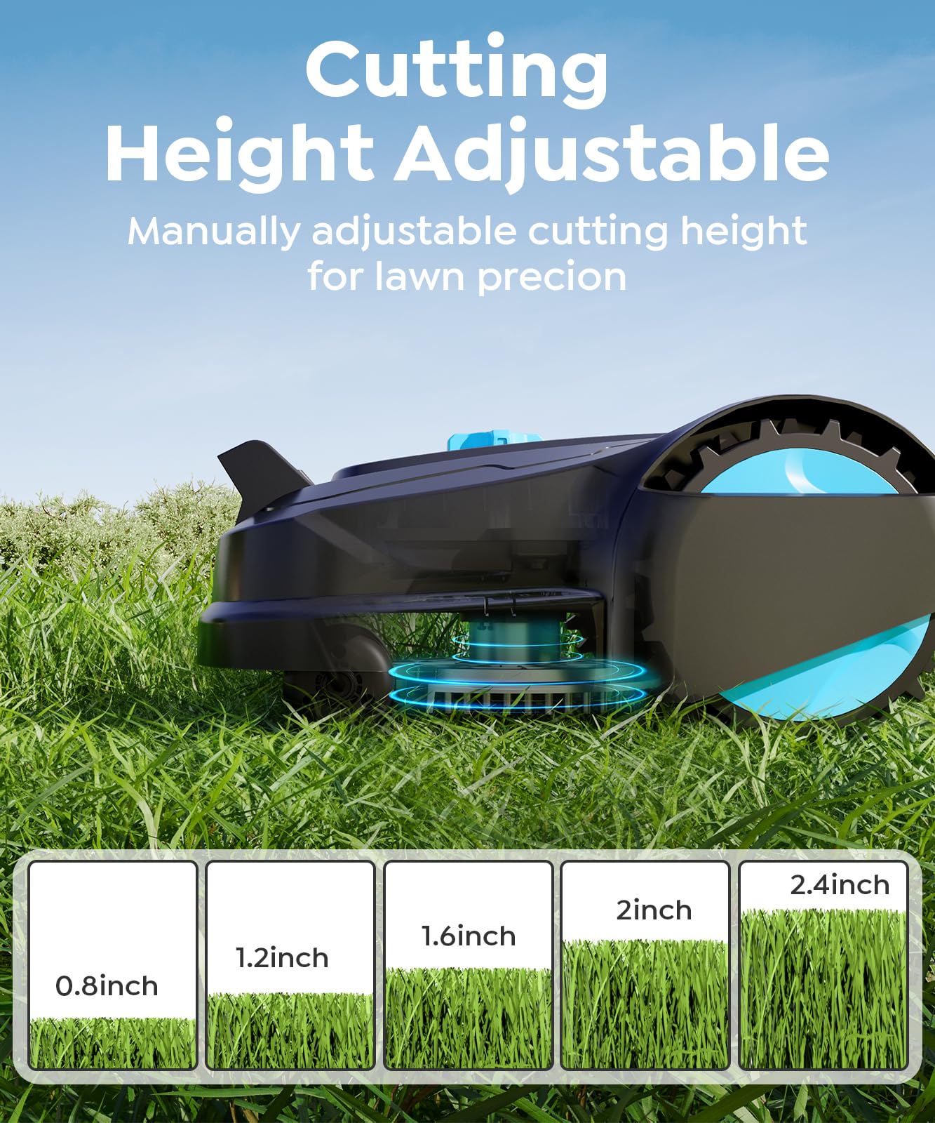 YARDCARE M800Plus NO Wire Vision Robot Lawn Mower with GPS Navigation, Path Planning, APP Control, Spiral Cutting, Automatic Lawnmower with Obstacle Avoidance, Height Adjustment for 1/5 Acres Lawn