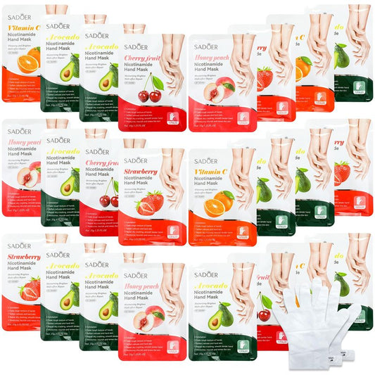 Swiffen 24 Pcs Fruits Beauty Hand Mask Bulk Hydrating Hand Moisturizing Gloves Treatment Mask for Spa Kit Sleeping Skincare Gift Beauty Kits for Women