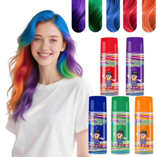 5PC Temporary Hair Color Spray Set, Purple Red Blue Green Orange Hair Spray for Women Kids Men, 1-Day Washable Hairspary for Halloween, Cosplay, Crazy Hair Day, Festivals & Parties