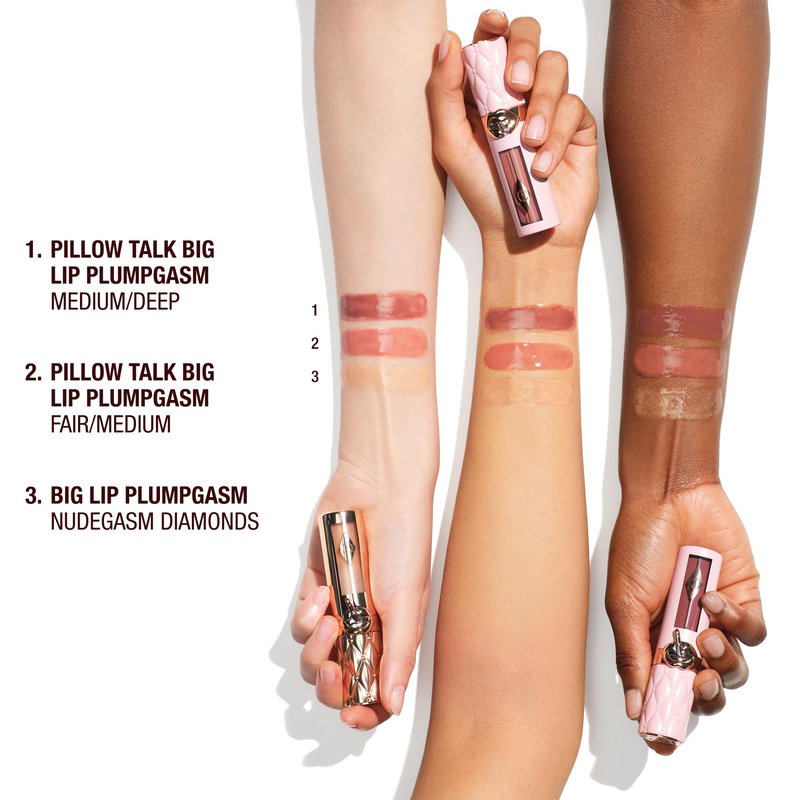 Charlotte Tilbury Pillow Talk Plumpgasm Lip Gloss - Hydrating Lip Plumper with Hyaluronic Acid & Plumpgasm Heat + Ice Technology for Juicy, Glossy Fullness - Fair/Medium