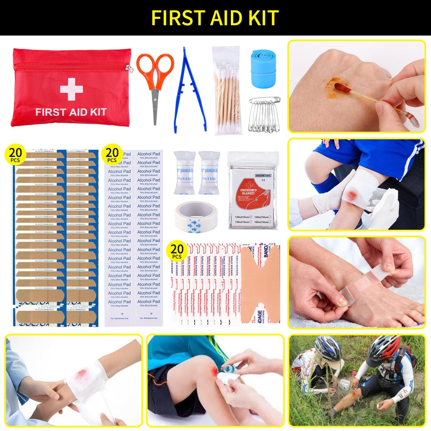 Gifts for Men Christmas Survival Kit and First Aid kit, 160 Pcs Emergency Supplies Camping Accessories with Upgraded Molle Bag, and Women Outdoor Adventure Camping Hiking Hunting (Green)