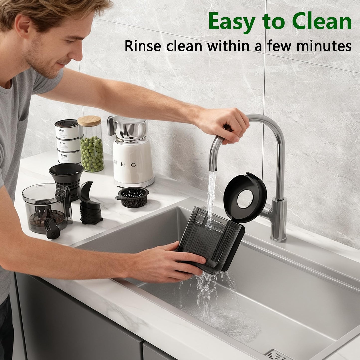 Juicer Machines, Cold Press Juicer with 5.3" Extra Large Feed Chute and Powerful AC Brushless Motor Fit Whole Fruits & Vegetable, High Juice Yield, BPA Free, Extra one Replace juicer strainer