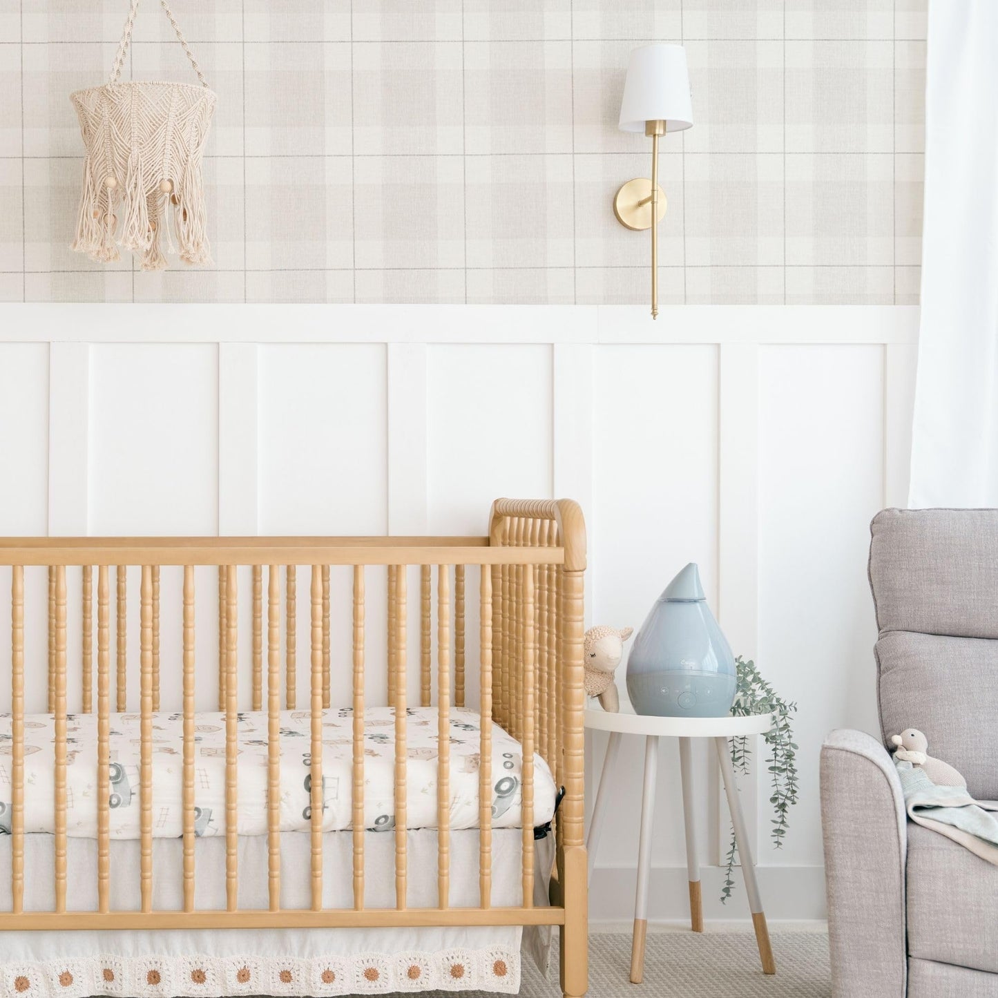 Crane Baby Macrame Ceiling Hanging, Charlie Farmhouse Nursery Mobile, Boho Baby Mobile for Crib, Baby Room Decor, Gender Neutral Nursery Decor, Handmade Decor for Baby Room