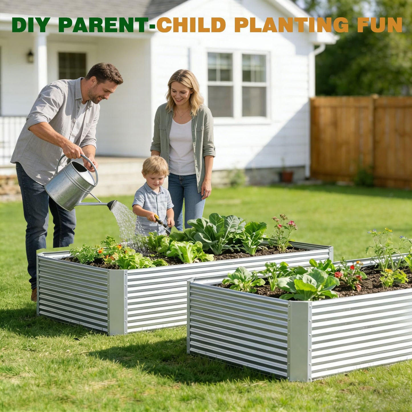 Annzoe 3 Pcs 6 x 3 FT Galvanized Steel Raised Garden Bed – Outdoor Planter Box for Root Vegetables, Herbs & Flowers, Large Metal Garden Beds for Backyards, Terraces and Balconies