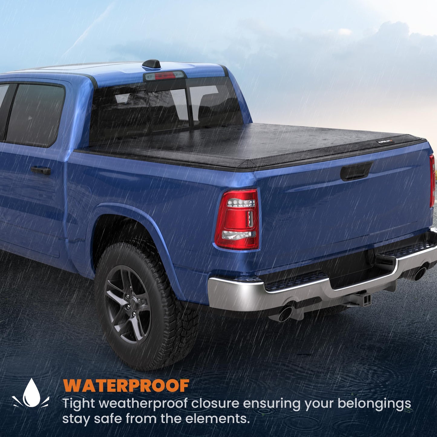 KUIPERAUTO Soft Tri-fold 5.6 Feet Bed Tonneau Cover Compatible for 2009-2026 Dodge Ram 1500 (Incl. 2019-2024 Classic & 2019-2026 New Body Style) W/o Ram Box Truck Bed