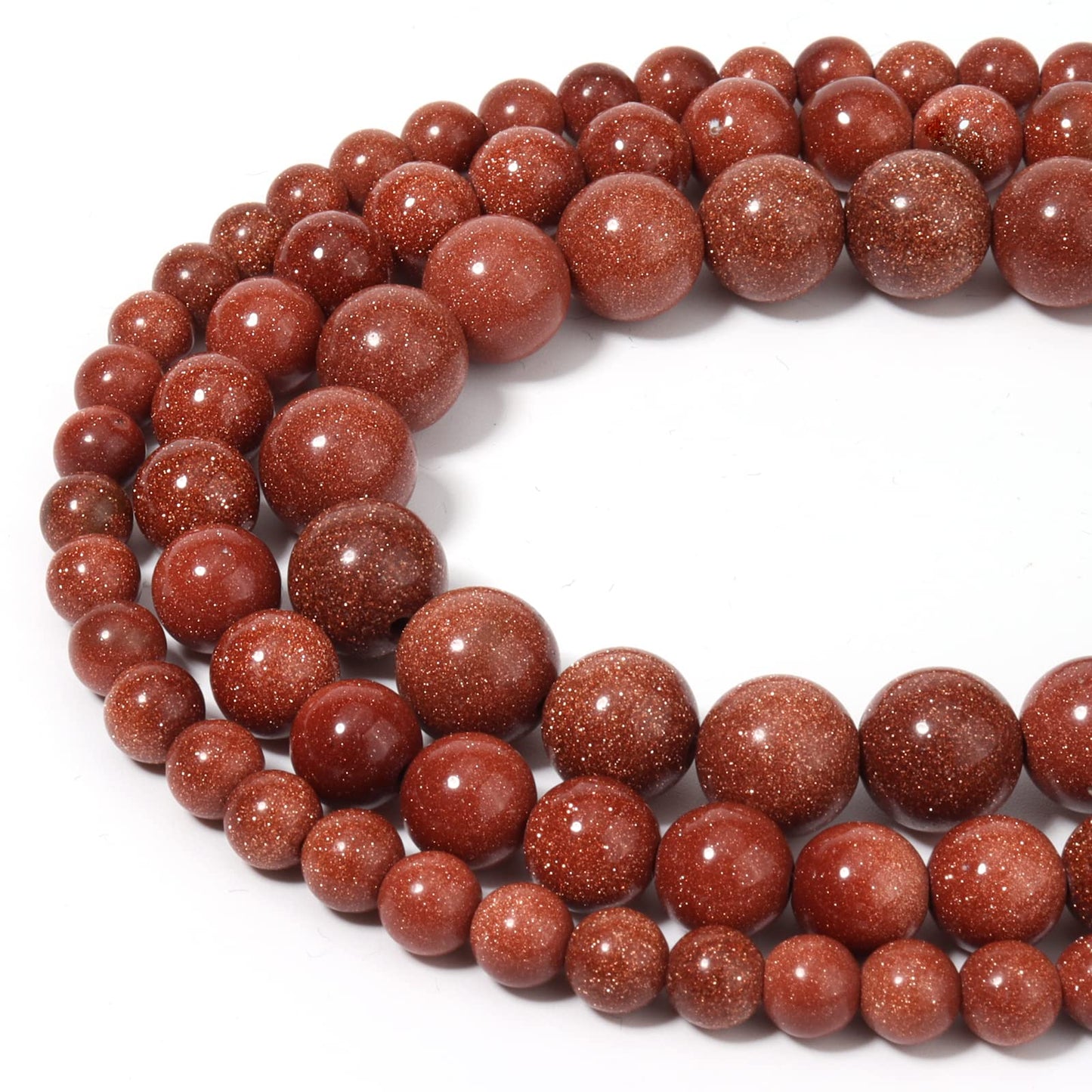 60pcs 6mm Natural Stone Beads Gold Sandstone Beads Energy Crystal Healing Power Gemstone for Jewelry Making, DIY Bracelet Necklace