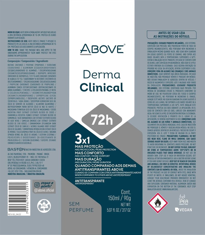 72-Hour Antiperspirant Deodorant Spray for Women - Derma Clinical | 3.17 oz, Long-Lasting Protection