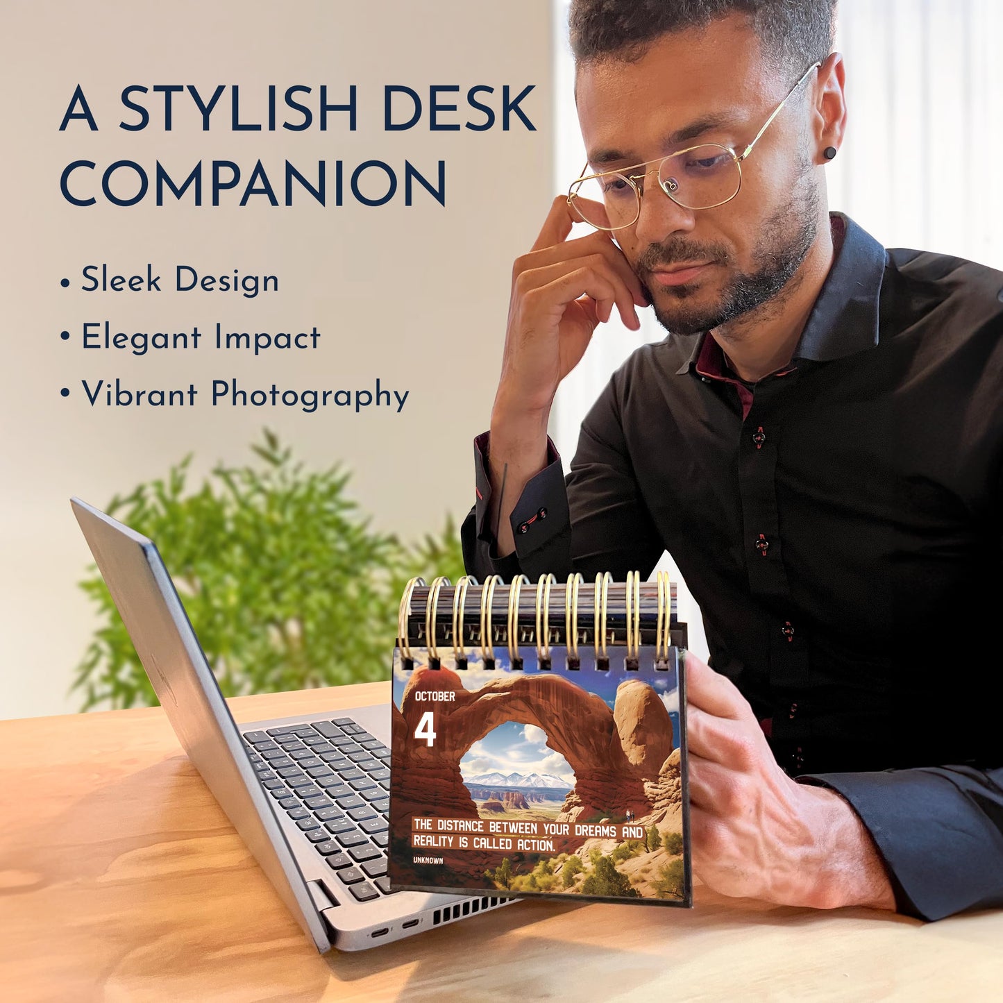 Motivational Calendar for Men – Daily Flip Calendar with 366 Inspirational Quotes – Inspirational Gifts for Him, Office Decor, Desk Accessories, Daily Affirmations, Perpetual Desk Calendar, Office Gifts