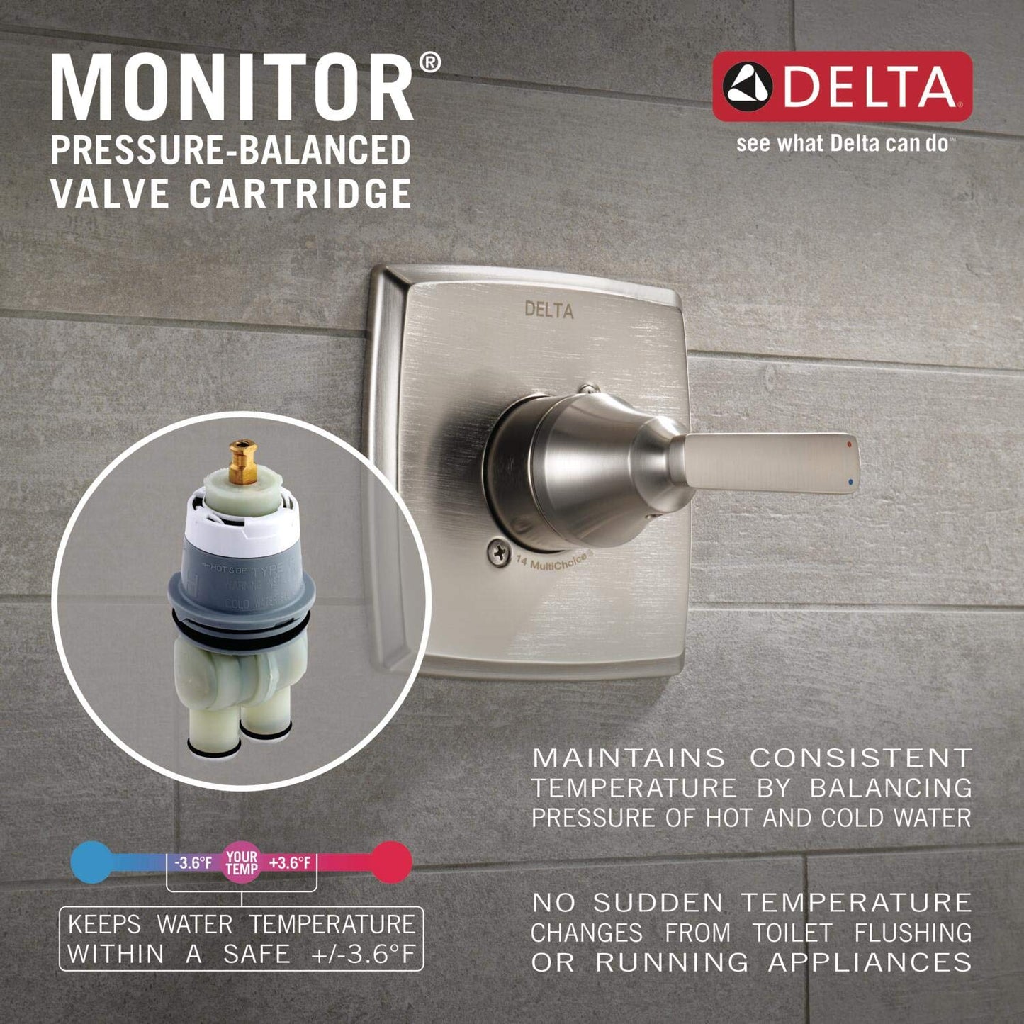 Delta Faucet Trinsic Matte Black Shower Valve Trim Kit for Black Shower Systems and Shower Faucets, Delta Shower Handle Replacement, Shower Faucet Handle, Matte Black T14058-BL (Valve Not Included)