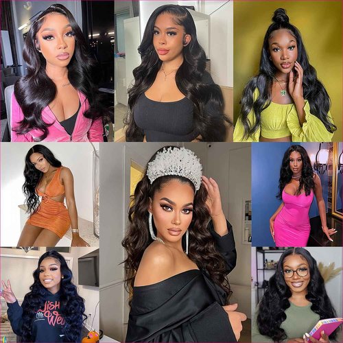 Smilulu 26 Inch 13x4 Lace Front Wigs Human Hair Body Wave Lace Front Wigs Human Hair Pre Plucked 13x4 Hd Lace Frontal Wigs Human Hd Lace Front Wigs for Black Women 180% Density