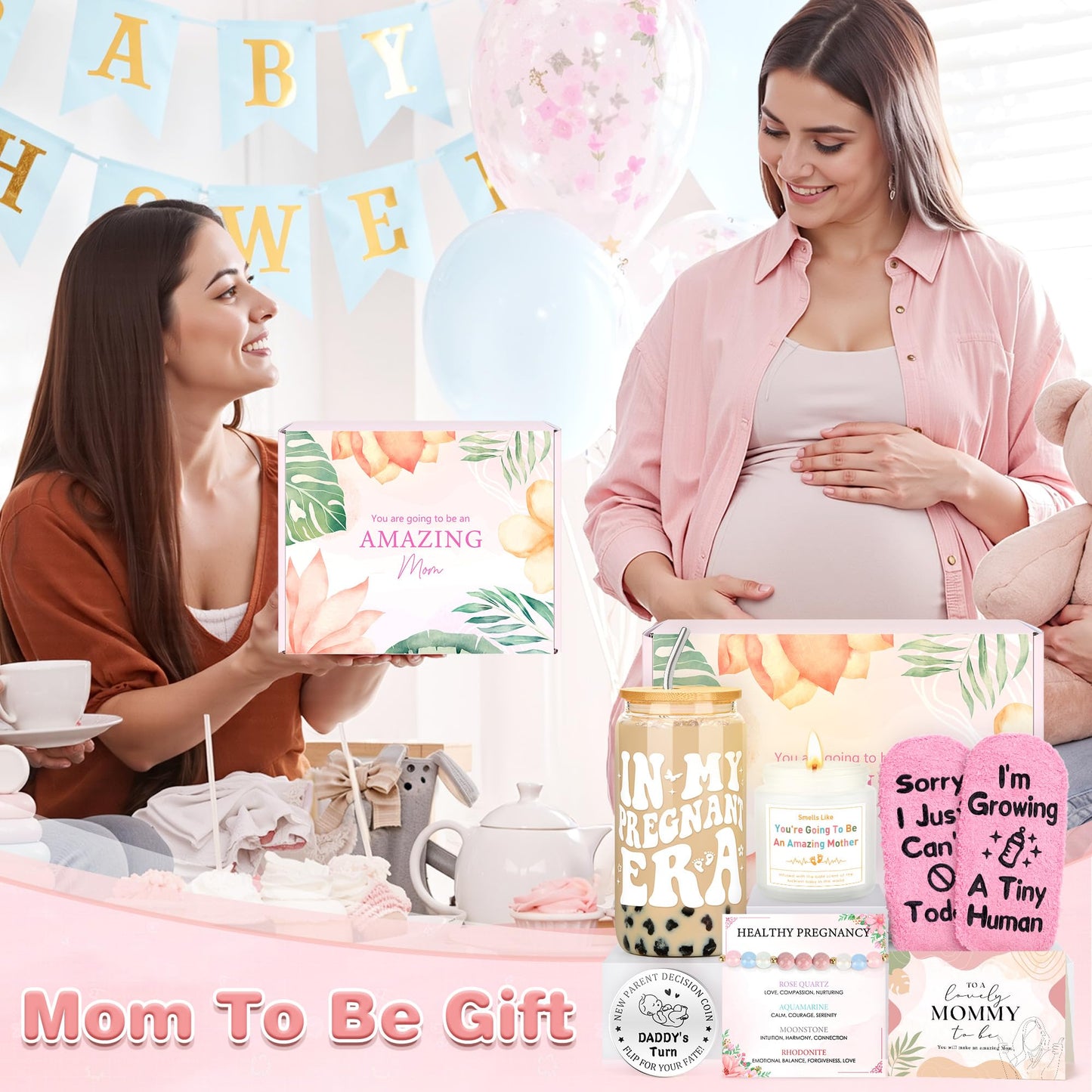 Pregnancy Gifts for Expecting Moms Thoughtful Gifts for New Moms Gift Basket for Mom To Be Gift for Pregnant Women Friend Pregnancy Announcement Presents for First Time Mom, New Mama, Mommy To Be