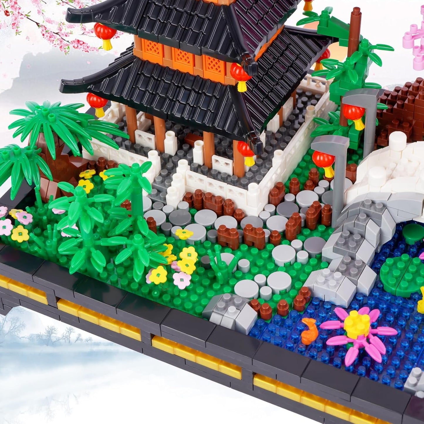 TzFioy Japanese Zen Garden Micro Brick Building Set (2805 Pieces) – Tranquil Garden Model Educational Toy Gift for Kids and Adults