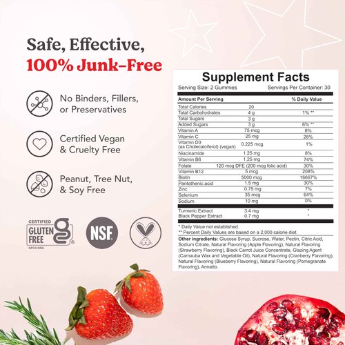 HAIRtamin Vegan Gummy Stars Hair Vitamins | Non-GMO | Natural Biotin Hair Vitamin Gummies to Maintain Healthy Hair Skin & Nails | Multivitamin Supplement to Help Maintain Healthy Looking Hair (3-Pack)
