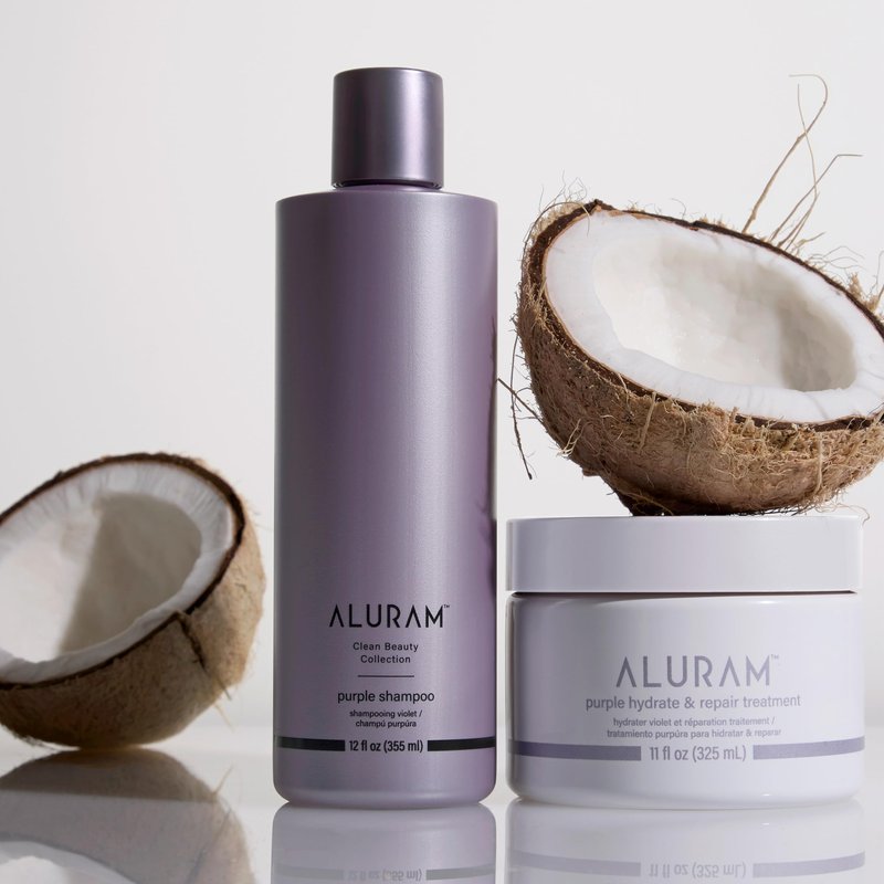 ALURAM Coconut Water Purple Shampoo for Women, Boosts Brightness, Banishes Brass, for All Hair Types