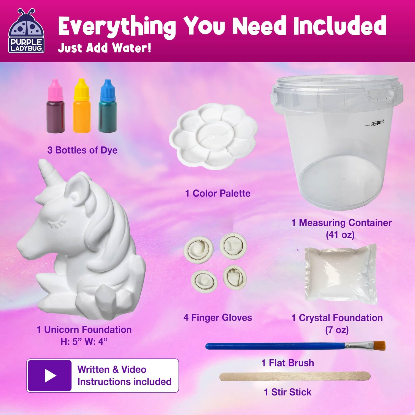 Crystal Growing Kit-Birthday Gifts for Kids Ages 8 9 10 11 12, Crystal Making Experiment for Girls, Grow Your Own Unicorn Crystal, STEM Kit for Girls, Fun Summer Vacation Science Activity for Kids