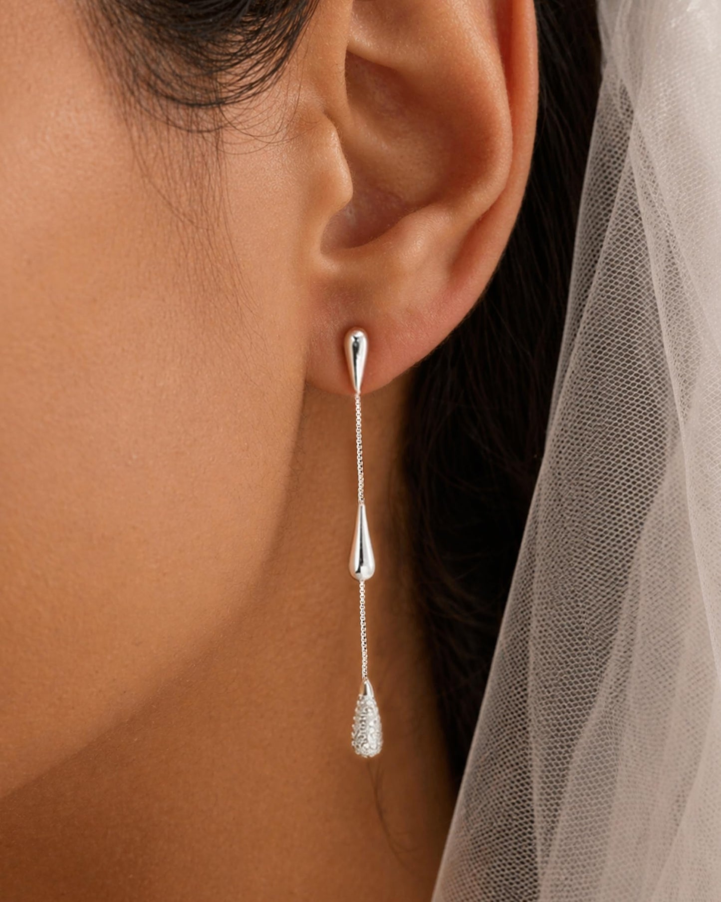 Asdecy 925 Sterling Silver Dangle Drop Earrings for Women Long Dangle Cubic Zirconia Elegant Prom Bridal Bridesmaid Wedding Anniversary Dangling Trendy Jewelry
