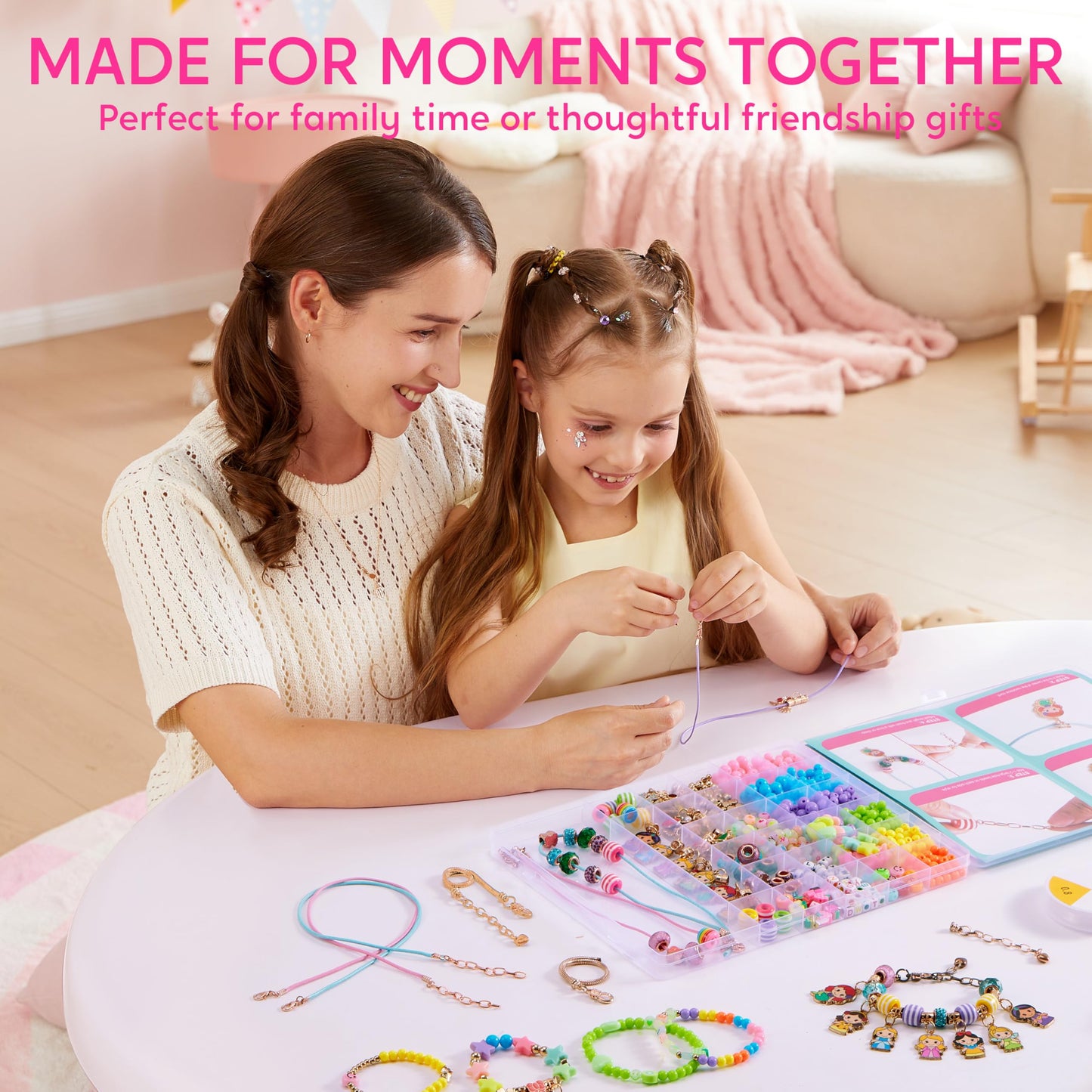 JOVA Klever Kits Princess Bracelet Making Kit, Jewelry Making Kit, Bracelets for Girls, Crafts for Kids, 4 Year Old Girl Birthday Gifts, Over 650 Beads, Make 30+ Designs