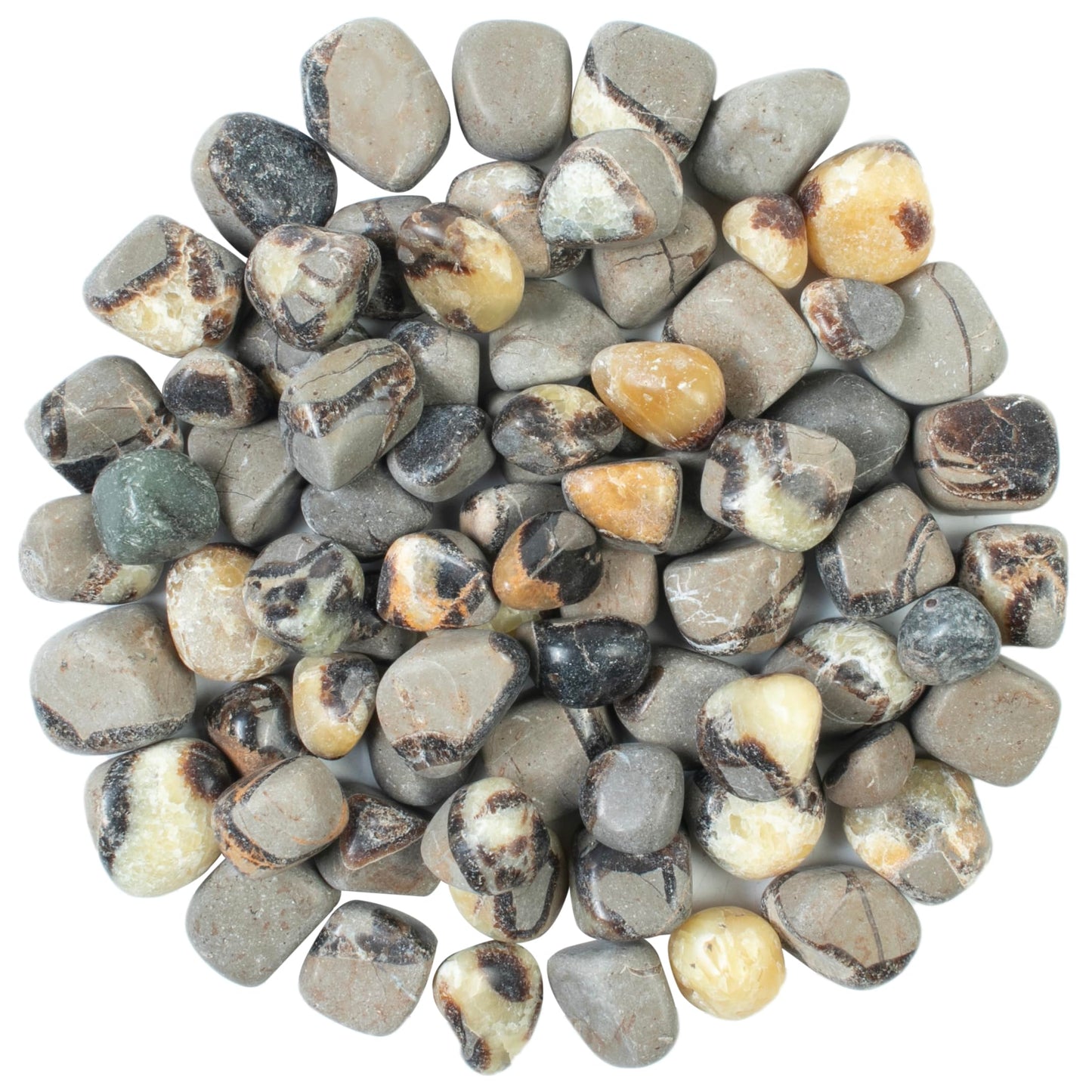 Crocon® 1lb Septarian Tumble Stones And Crystals Bulk 2000+ Carats Natural Crystal Kit For Reiki Healing Crystal Polished, Tumble Stones, Chakra Balancing, Gift, Home Decor Size : 20-25 mm