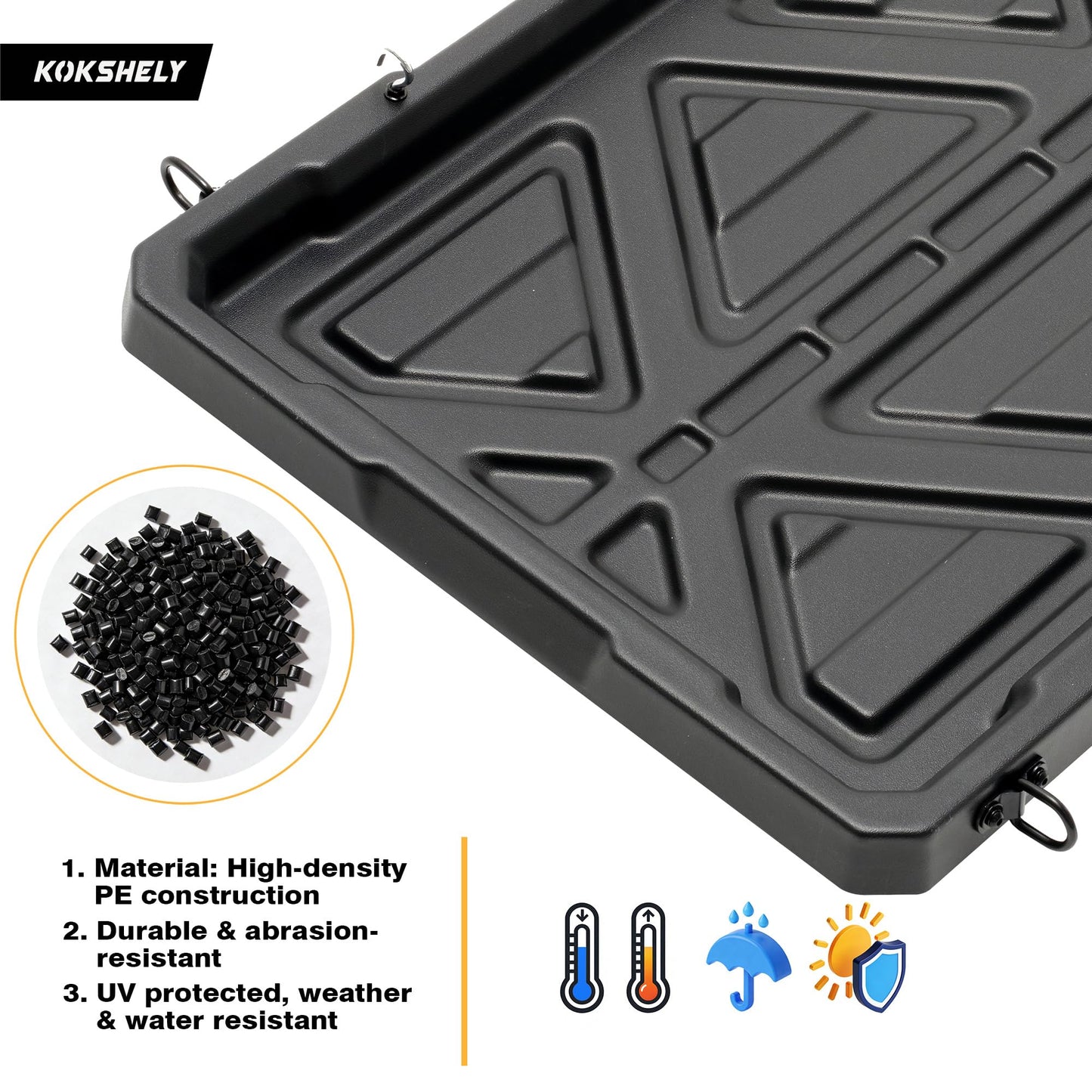 KOKSHELY Truck Bed Slide Out Cargo Tray, 62" Lx 47.2" W Size Truck Bed Organizer Tray for 5’7’’+ Long Beds, Sliding Truck Cargo Tray Fits Most Full-Size Pickups, with Open Hooks & Elastic Cargo Net
