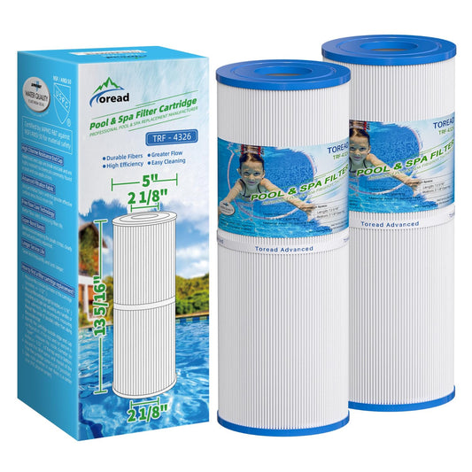 TOREAD Spa Replacement Filter for Pleatco PRB25-IN, Unicel C-4326, Filbur FC-2375, FC-2370, R173429, 3005845, 17-2327, 100586, 33521, 25392, 817-2500, Guardian 413-106, 5X13 Drop in Spa Filter, 2 Pack