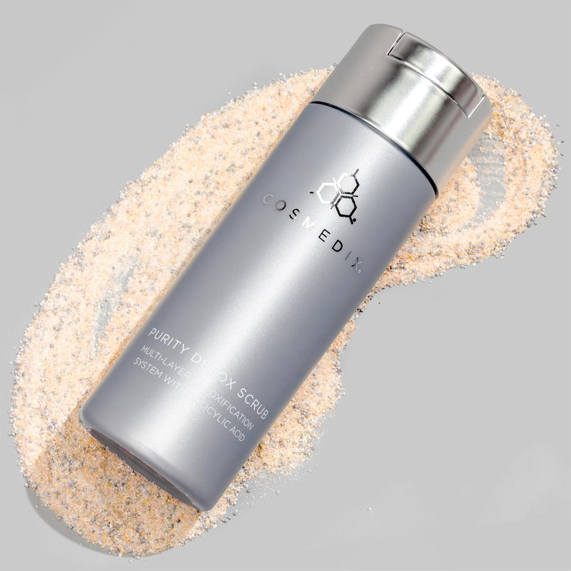 COSMEDIX Purity Detox Face Scrub - Gentle, Multi-Layer Facial Detox Treatment Exfoliates & Cleanses Skin of Dirt, Oil, Impurities & Clogged Pores - AM & PM Dry Powder Scrub with Salicylic Acid