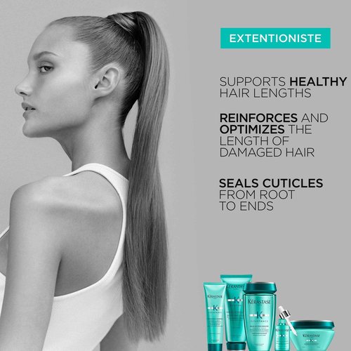Kerastase Resistance Bain Extentioniste Length Strengthening Shampoo & Conditioner Set For Damaged Hair - Protects Hair and Scalp from External Aggressors, and Enhances Shine With Ceramides