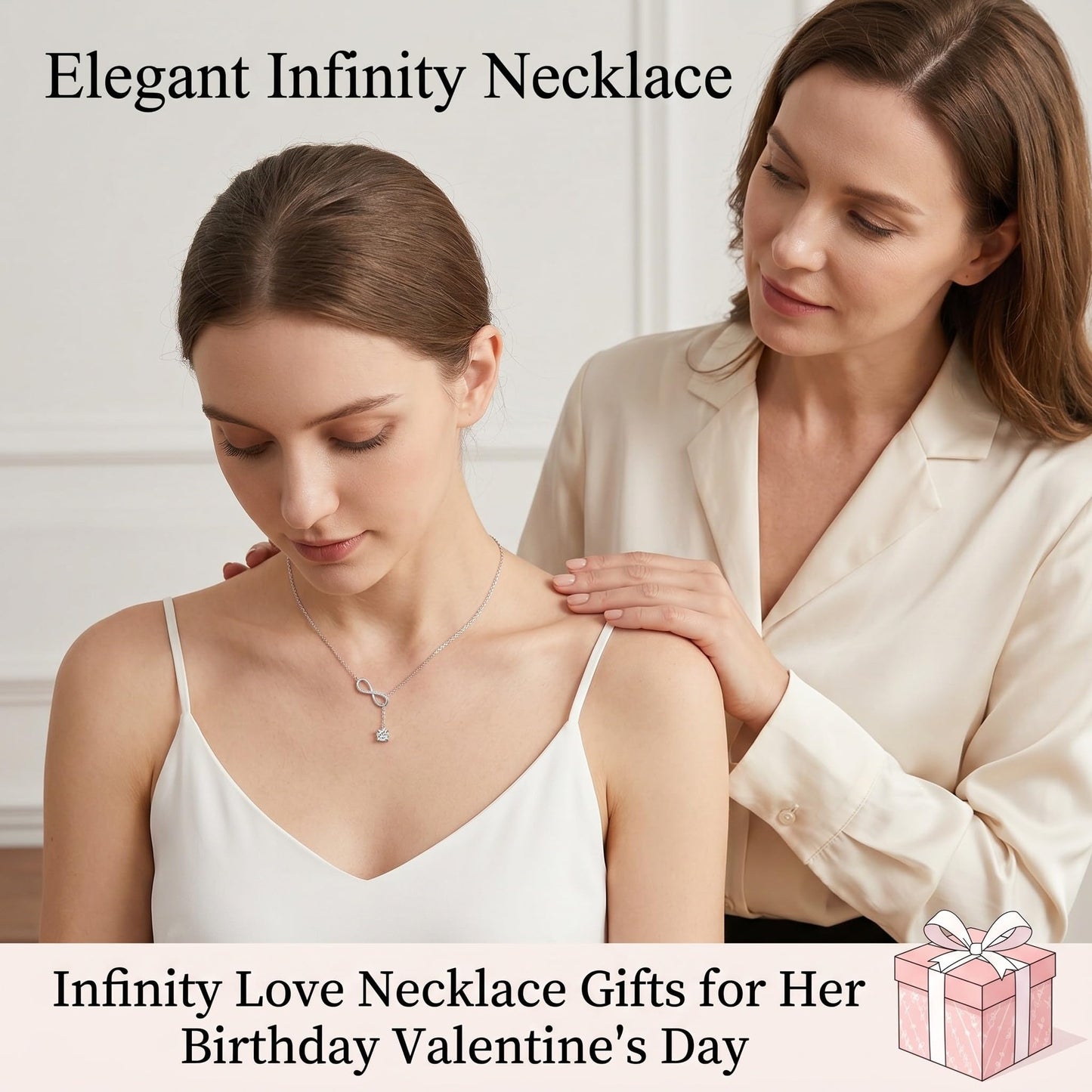 YYB Y Necklace Infinity Pendant Lariat Necklace for Women 925 Sterling Silver Drop Necklaces Christian Jewelry Birthday Anniversary Mothers Day Gifts for Mom Sister Girlfriend