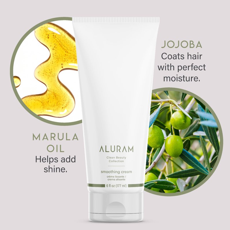 ALURAM Coconut Water Smoothing Cream, Frizz-Free Shine for All Hair Types, 6 Fl Oz