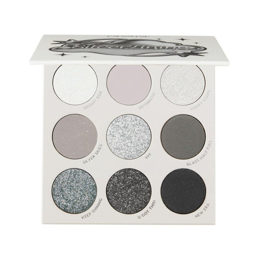 ColourPop Silver Lining Eyeshadow Palette - Cool Toned Silver, Grey, White & Black Eyeshadow Palette with Matte & Glitter Finishes - High-Pigment Smokey Eye Makeup with Longwear Formula (0.3 oz)