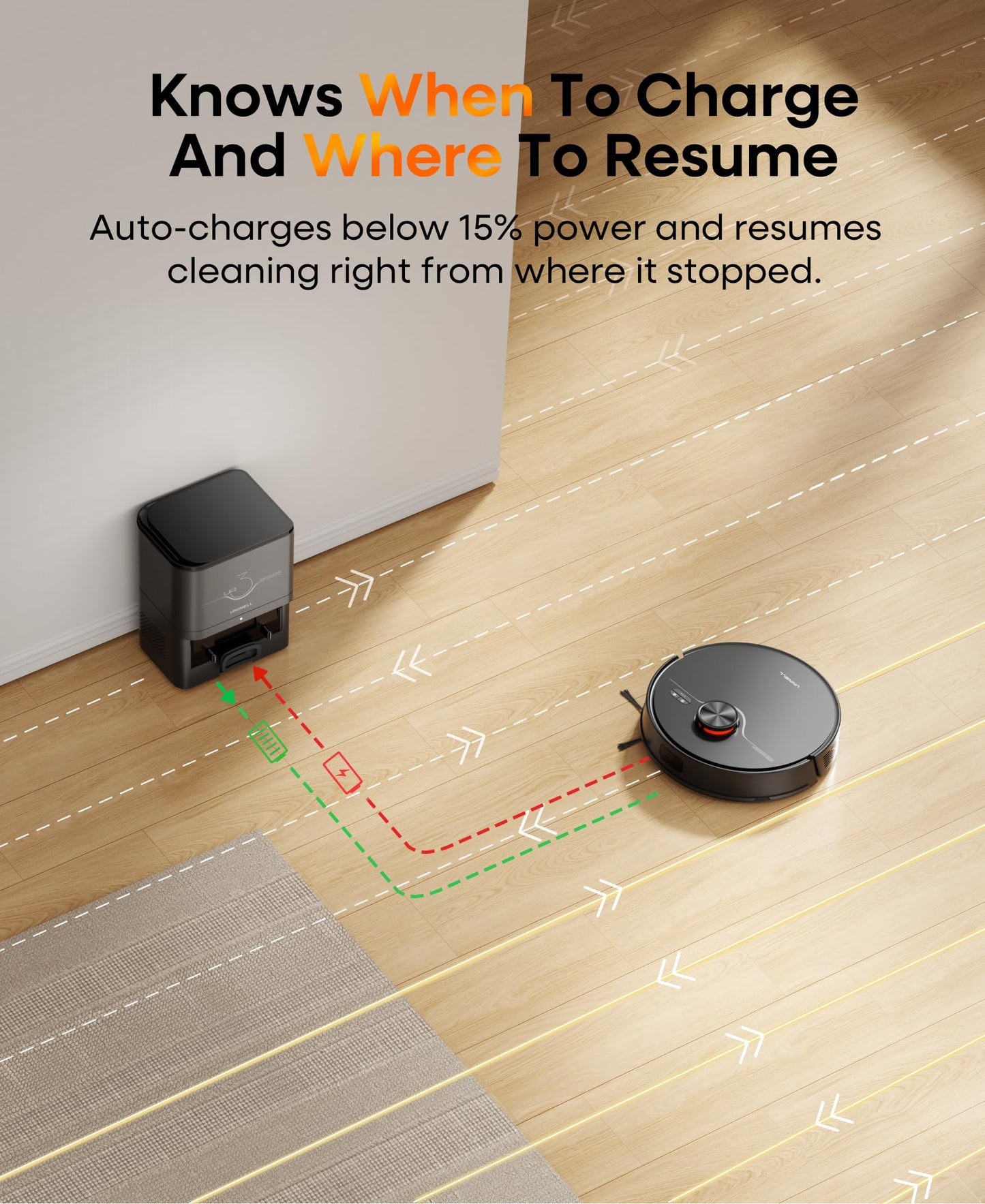 uninell Robot Vacuum and Mop Combo with Self-Emptying, Robotic Vacuum Cleaner 7000Pa & LiDAR Navigation, 180 Mins,90 Days Capacity, Home Mapping, for Pet Hair/Hard Floors/Carpets, App/Alexa Control