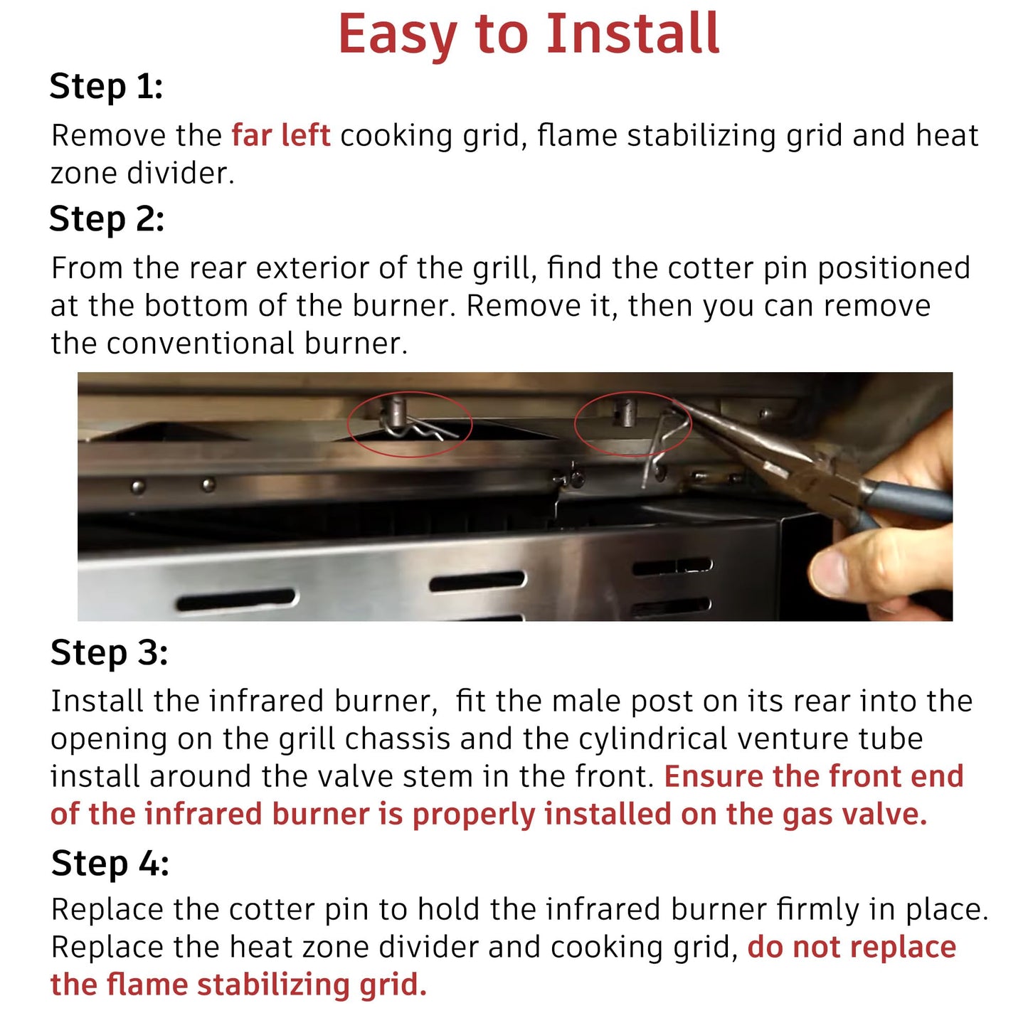 GDCERIX Infrared Searing Burner for Blaze Professional LUX Gas Grill, 304 Stainless Steel Grill Burner Replacement, Grill Replacement Part for Blaze, BLZ-PRO-IR