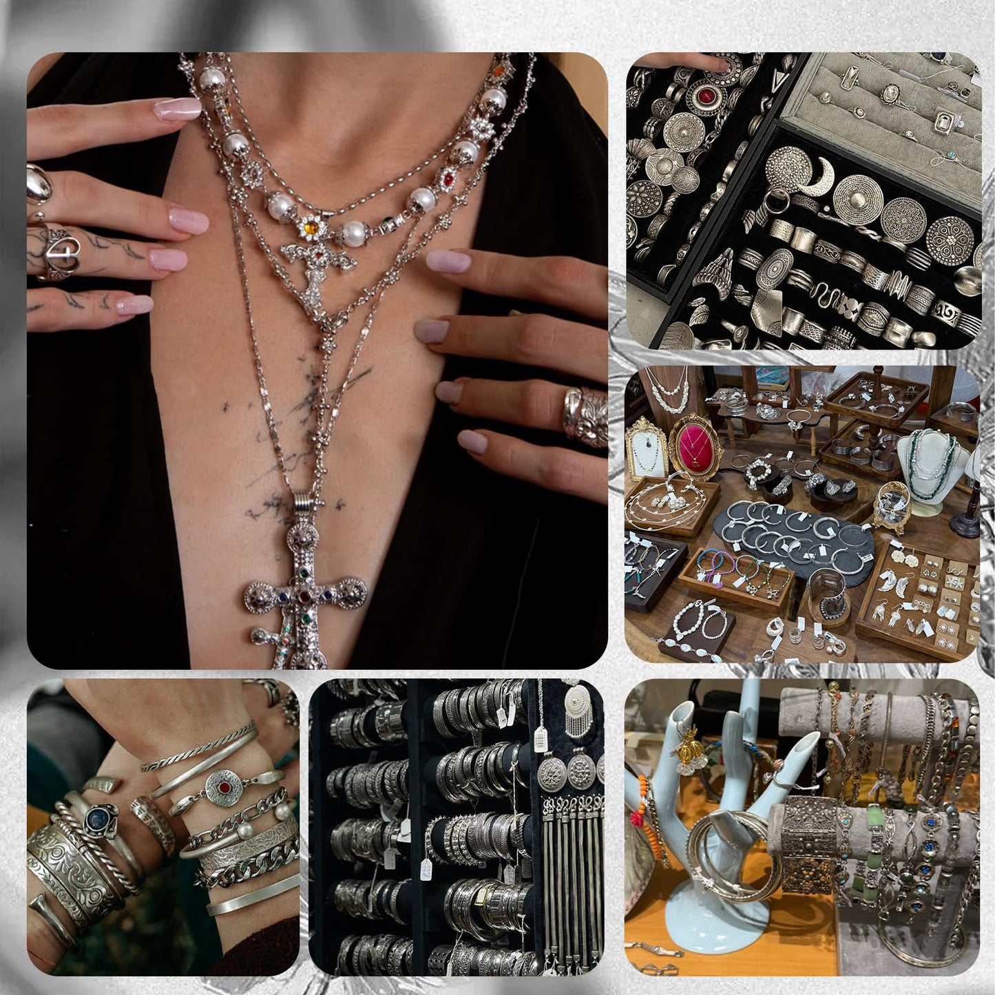 SMUOBT Silver Jewelry Mystery Box - 40-45 Piece Sterling Silver Plated Accessories Set for Women | Elegant Bracelet, Necklace, Earrings Combo for Everyday Elegance, Gift
