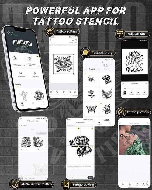 Memoqueen Tattoo Stencil Printers for Tattooing, TP31 Mini Tattoo Stencil Printer Machine for Gift to Enthusias, Beginners, Artists, with 30pcs Tattoo Transfer Paper, Compatible with iOS & Android