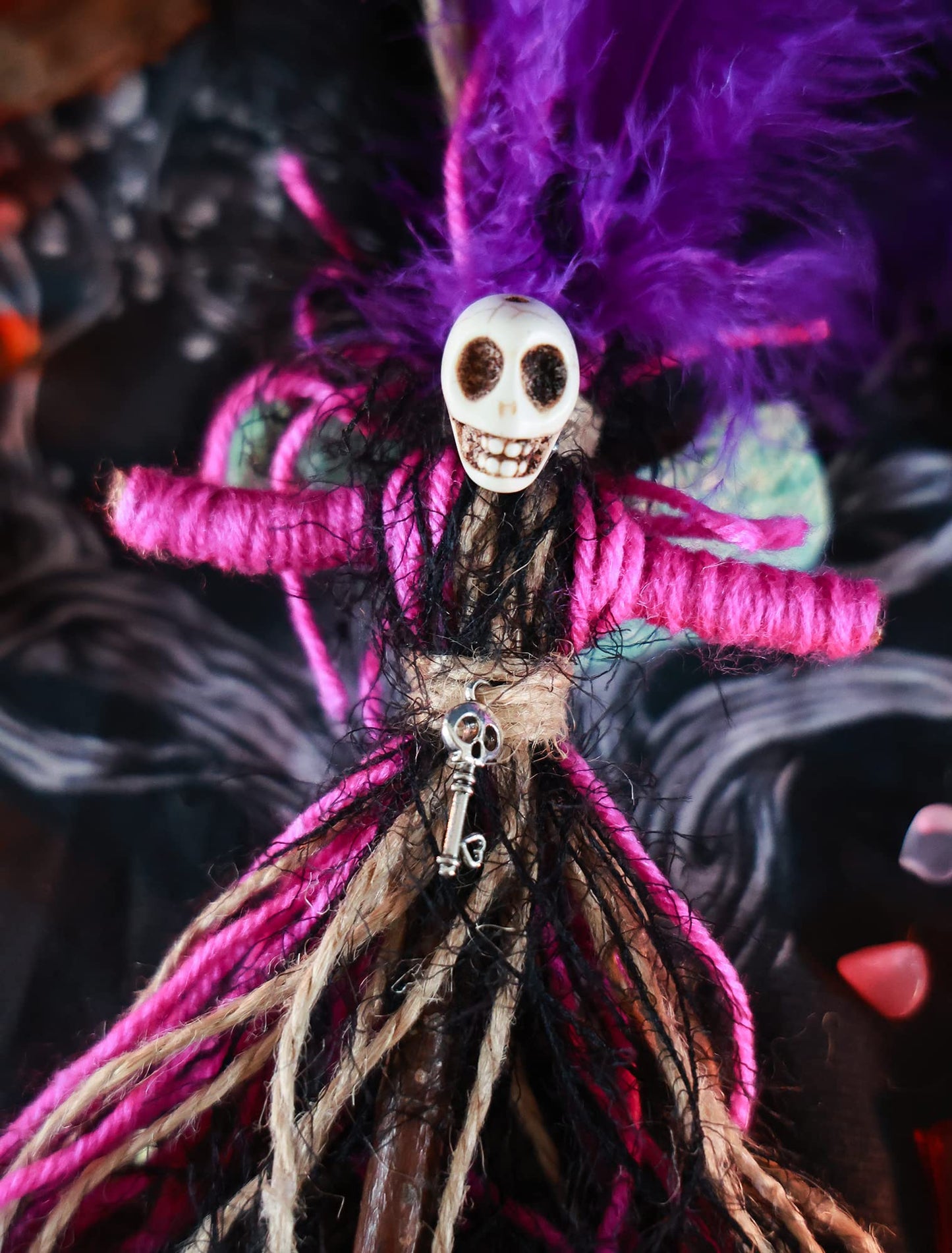 Nosadi Voodoo Doll Real Handmade Creepy Dolls Set Horror Voodoo Supplies Skull Witches Poppet for Halloween Birthday Christmas Party Gift Decoration