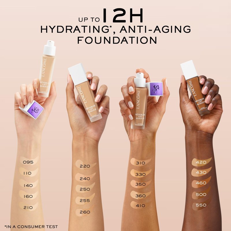 Lancôme Renergie Lift Makeup Foundation - Lightweight & Hydrating Formula, Medium-Full Coverage, SPF 27, Anti-Aging, Lifting & Firming, Up to 12H Wear - 550