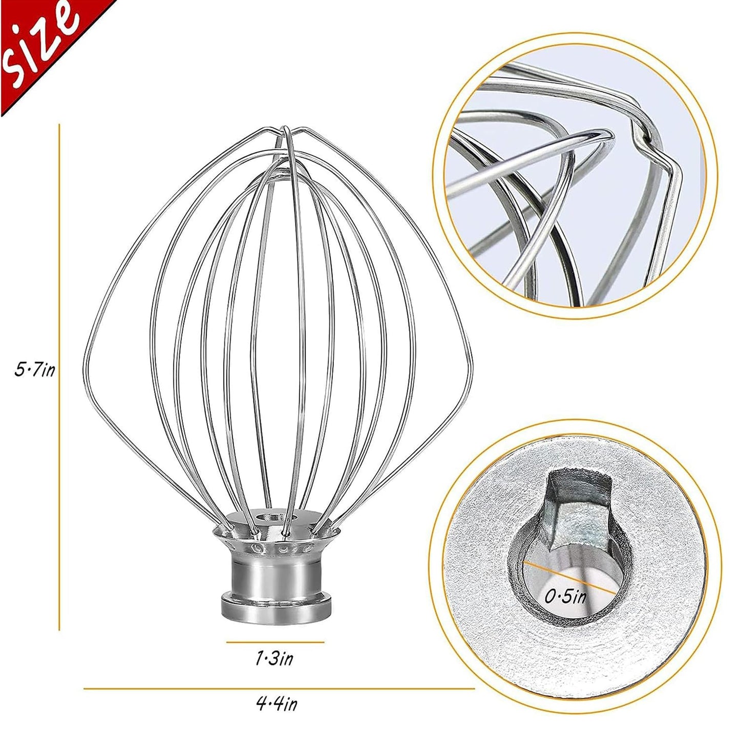 Attachments Accessories fit for Kitchenaid 4.5 QT Stand Mixer K45WW Wire Whip K45DH Dough Hook K45B Coated Flat Blade Paddle K45 K45SS KSM75 KSM90 KSM95 KSM100 KSM103 KSM110 KSM150PS prime&swift