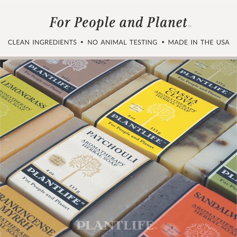 Plantlife Sandalwood 3-Pack Bar Soap - Moisturizing and Soothing Soap for Your Skin - Hand Crafted Using Plant-Based Ingredients - Made in California 4oz Bar