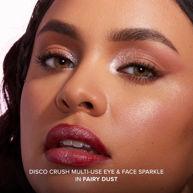 Too Faced Disco Crush High Shine Glitter Multi-Use Eye + Face Sparkle | Creamy, Iridescent, Multichrome Face & Eyeshadow Glitter, 0.05 Ounce