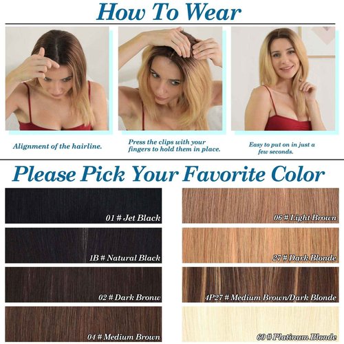 JGS1996 Hair Toppers for Women Real Human Hair 150% Density Hand Made Lace Base Remy Hair Wig Topper with Thinning Hair Pieces No Bangs Clip in Hair Extensions